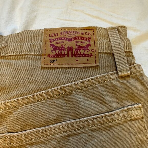 Levi's 501 Khaki Jeans - 27x30 - Picture 3 of 5